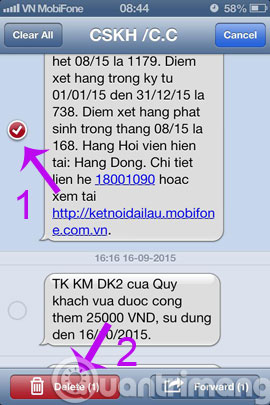 Instructions for deleting messages on iPhone Picture 8