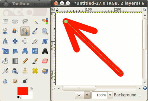 Instructions for drawing arrows with Gimp Picture 5