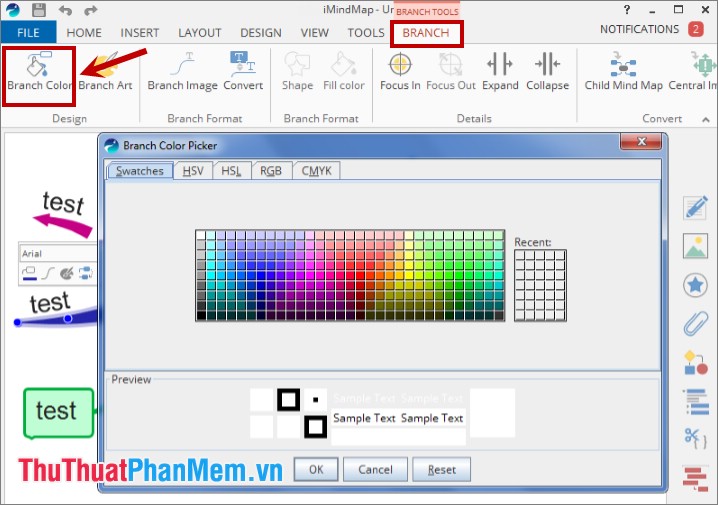 Instructions for drawing the mind map with Imindmap Picture 13