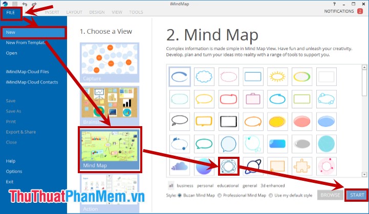Instructions for drawing the mind map with Imindmap Picture 3