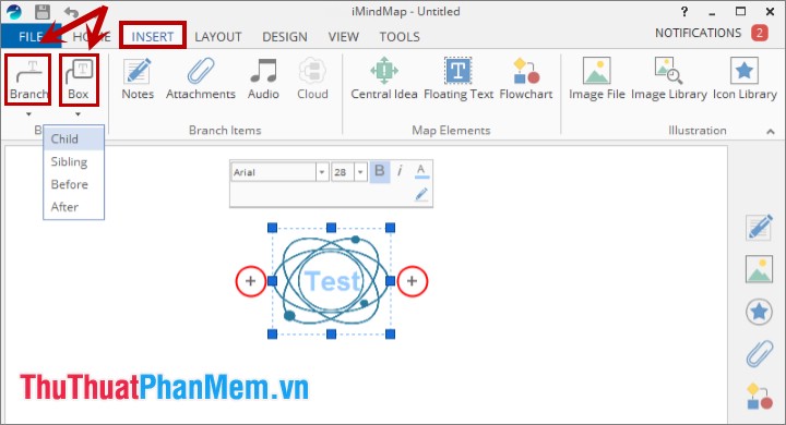 Instructions for drawing the mind map with Imindmap Picture 7