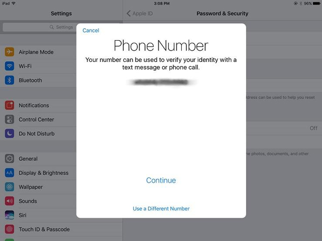 Instructions for enabling 2-layer authentication for iCloud on Apple devices Picture 5