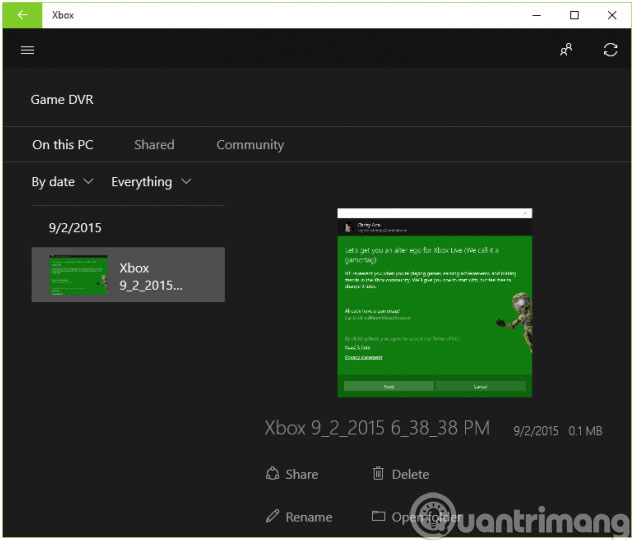 Instructions for filming and taking game screen shots in Windows 10 Picture 3