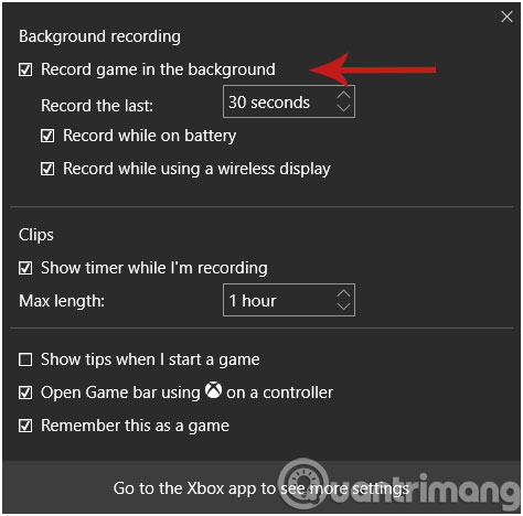 Instructions for filming and taking game screen shots in Windows 10 Picture 5