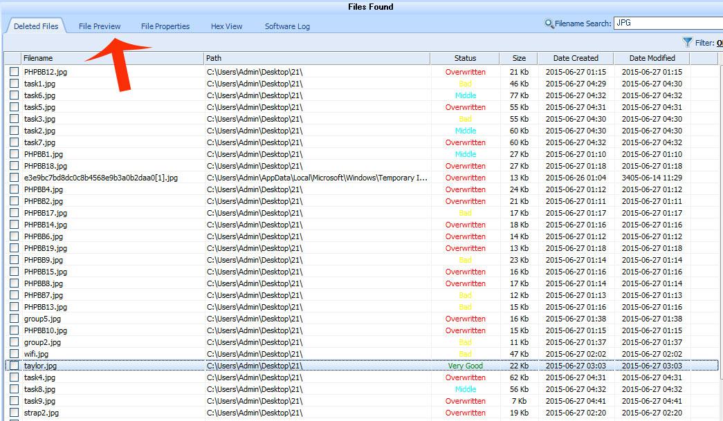 Instructions for finding and recovering deleted data Picture 11