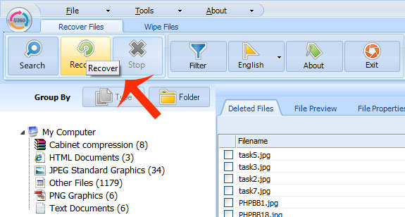 Instructions for finding and recovering deleted data Picture 12