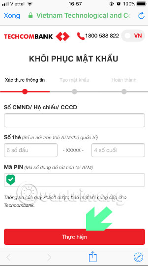 Instructions for finding F @ st Mobile Techcombank password Picture 2