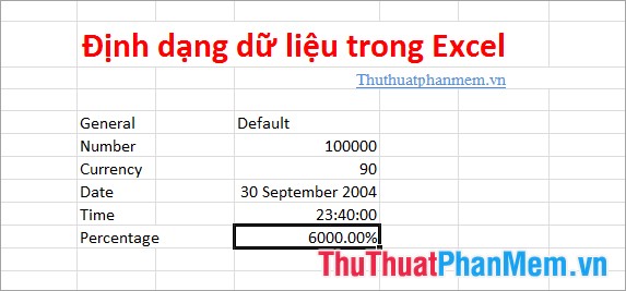 Instructions for formatting data in Excel Picture 12