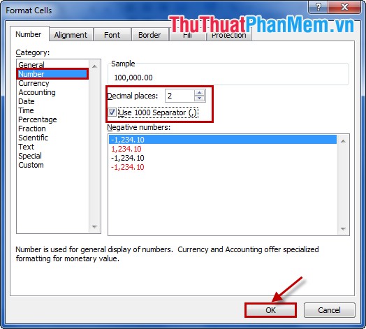 Instructions for formatting data in Excel Picture 3