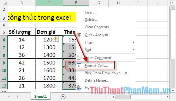 Instructions for hiding formulas in Excel - TipsMake.com