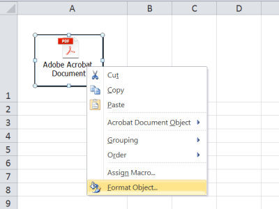 Instructions for inserting a PDF file into Excel spreadsheet Picture 3