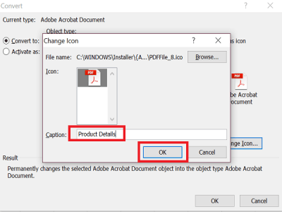 Instructions for inserting a PDF file into Excel spreadsheet Picture 7