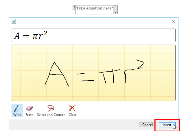Instructions for inserting Math formulas in Word 2016 Picture 7