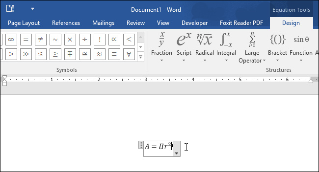 Instructions For Inserting Math Formulas In Word 2016 4249