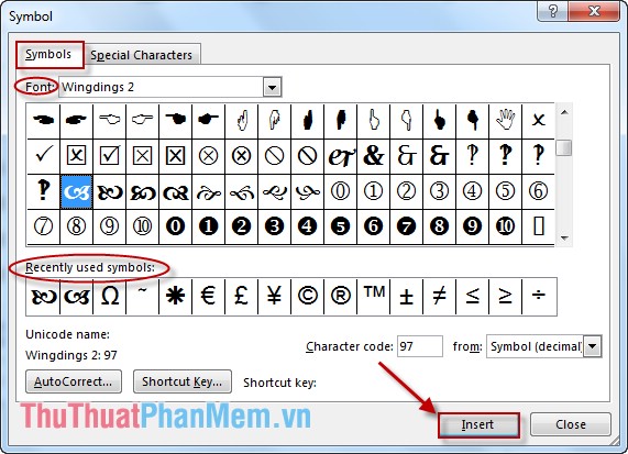 Instructions for inserting special characters into Word documents Picture 4