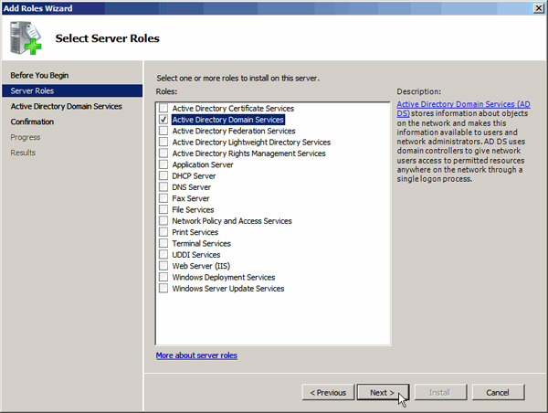 Instructions for installing Active Directory on Windows Server 2008 Picture 3