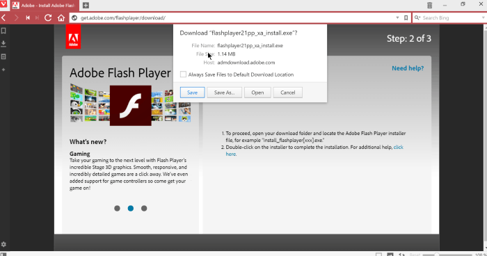 Instructions for installing Adobe Flash on Vivaldi browser Picture 4