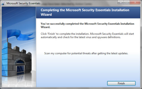 Instructions for installing and configuring Microsoft Security Essentials Picture 13