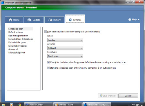 Instructions for installing and configuring Microsoft Security Essentials Picture 18