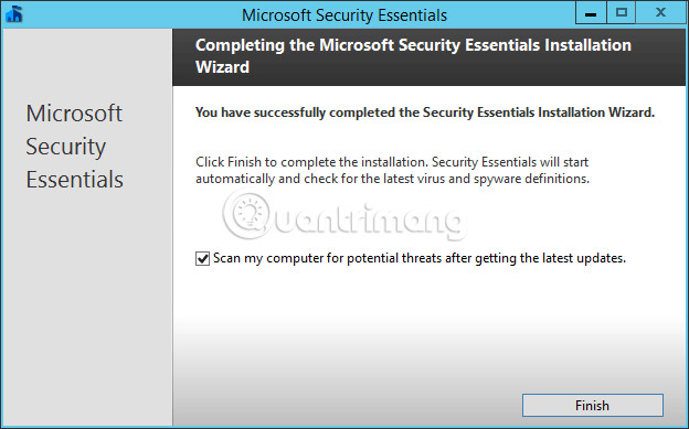 Instructions for installing and configuring Microsoft Security Essentials Picture 8