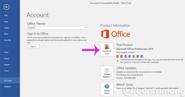 Instructions for installing and using Office 2016 - TipsMake.com