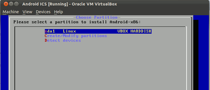 Instructions for installing Android 4.0 - Ice Cream Sandwich on VirtualBox Picture 7