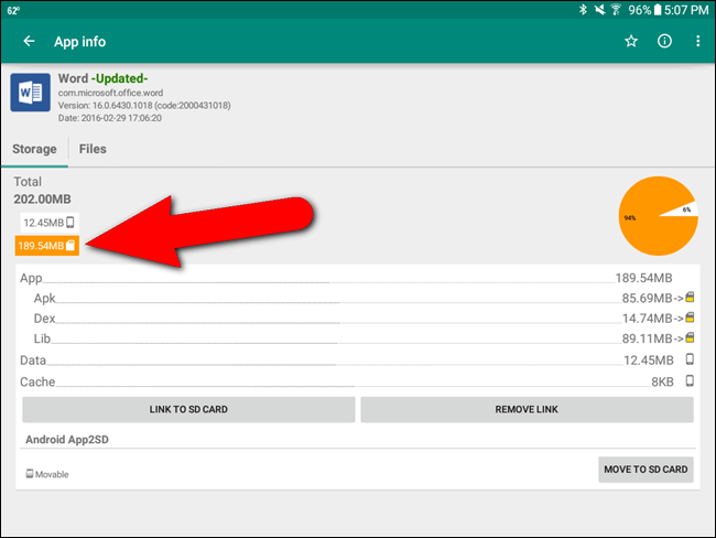 Instructions for installing Android apps on SD card Picture 44