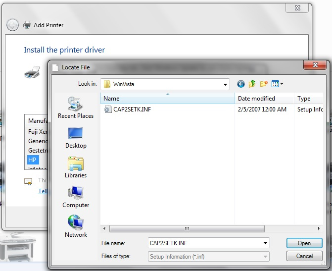 Instructions for installing Canon LBP 1210 printer on the computer Picture 11