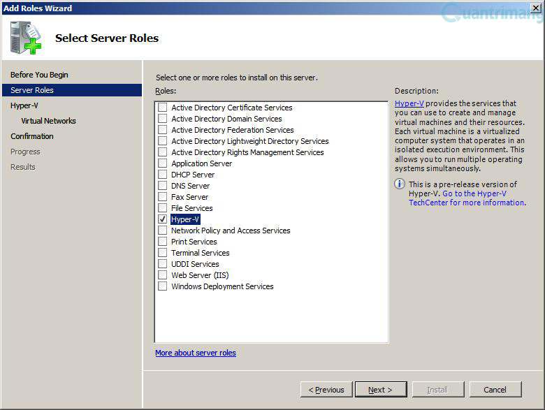 Instructions for installing Hyper-V Picture 1