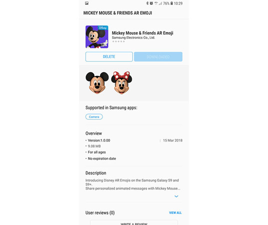Instructions for installing Mickey Mouse and Minnie Mouse AR Emoji on Galaxy S9 Picture 3