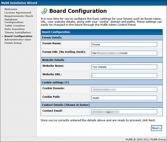 Instructions for installing myBB Forum on the server Picture 5