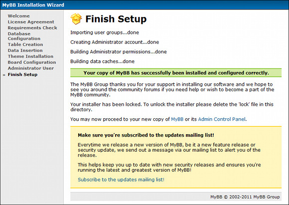 Instructions for installing myBB Forum on the server Picture 7
