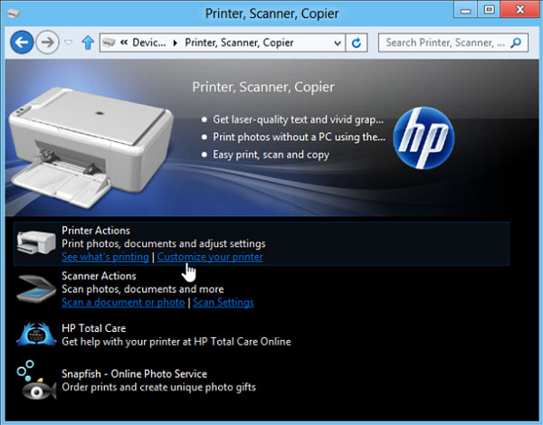 Instructions for installing the printer in Windows 8 Picture 9