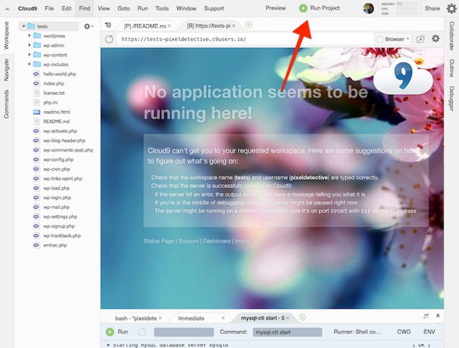 Instructions for installing WordPress on the Vitual Server with Cloud9 Picture 6