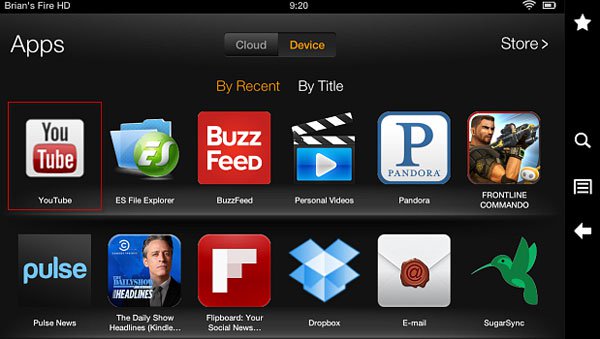 Instructions for installing YouTube on Kindle Fire HD Picture 7
