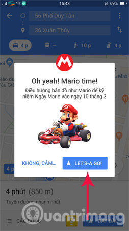 Instructions for Mario to be a guide on Google Maps Picture 2