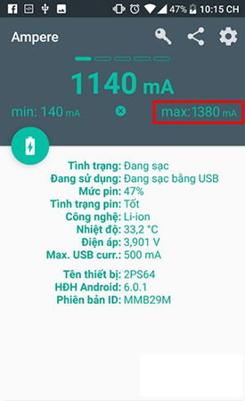 Instructions for measuring the speed of charging on the phone Picture 3