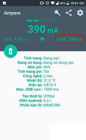Instructions for measuring the speed of charging on the phone Picture 4