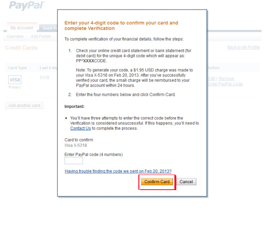 Picture 11 of Instructions for opening Visa Prepaid card, registering for PayPal to buy hosting