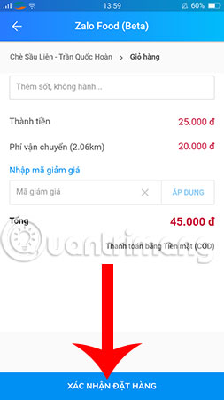 Instructions for ordering food through Zalo Picture 10