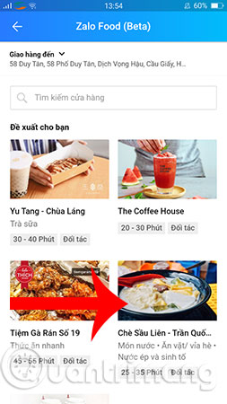 Instructions for ordering food through Zalo Picture 4