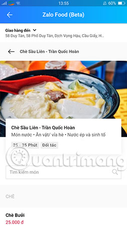 Instructions for ordering food through Zalo Picture 5