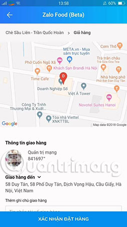 Instructions for ordering food through Zalo Picture 8