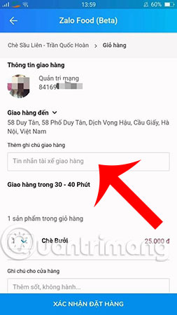Instructions for ordering food through Zalo Picture 9