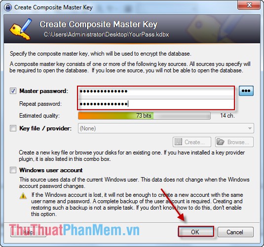 keepass master key