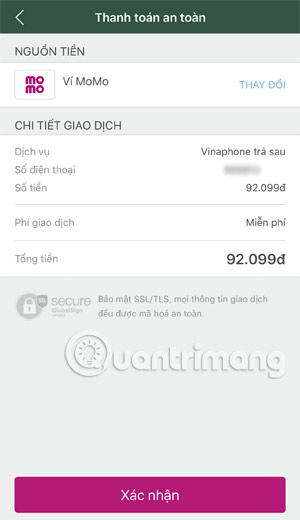 Instructions for paying postpaid mobile bills on MoMo wallet Picture 6