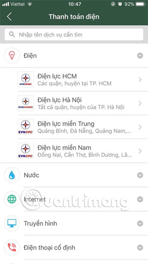 Instructions for payment of electricity by Momo wallet Picture 2