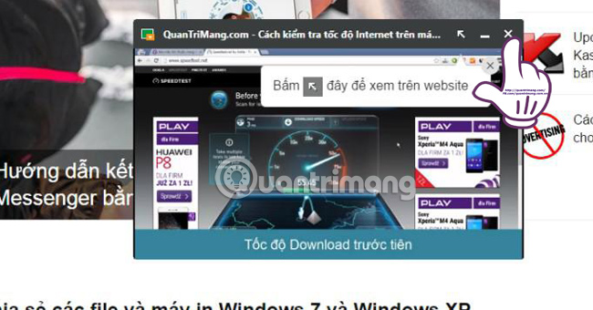 Instructions for pinning Youtube videos under the screen corner Picture 8