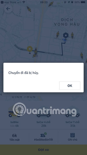 Instructions for placing a car on Be, calling motorbike on Be application Picture 11