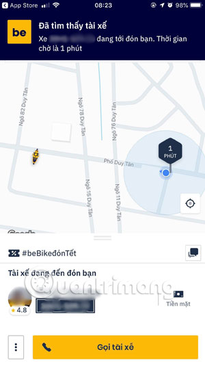 Instructions for placing a car on Be, calling motorbike on Be application Picture 8